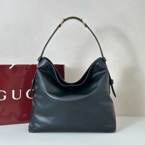 Replica Gucci 850546 850926 borsa tote grande Beatrix in morbida pelle liscia Nero