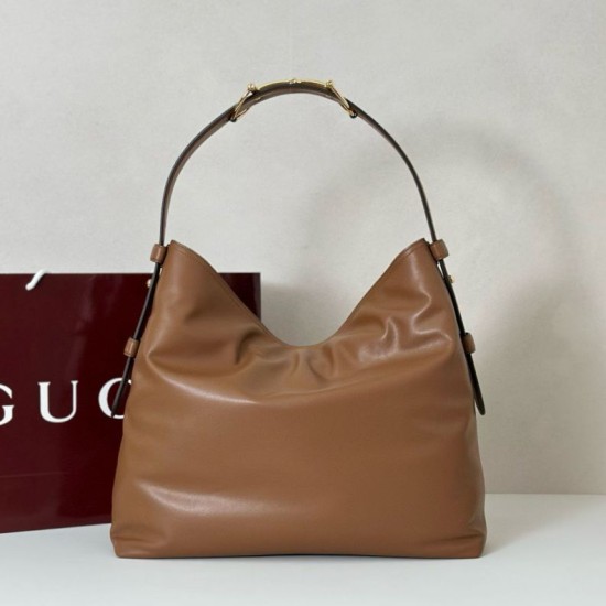 Replica Gucci 850546 850926 borsa tote grande Beatrix in morbida pelle liscia Marrone