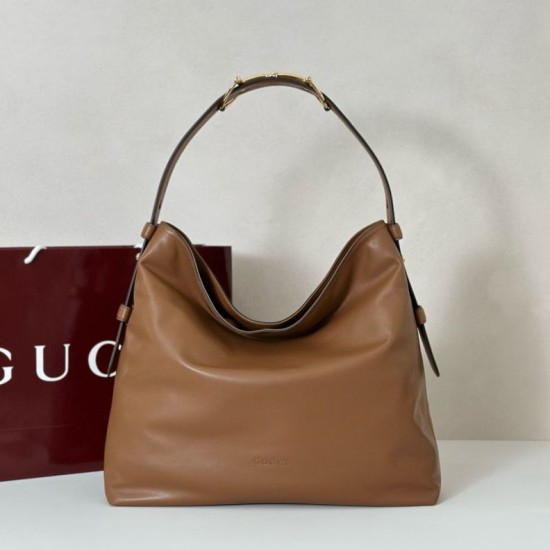 Replica Gucci 850546 850926 borsa tote grande Beatrix in morbida pelle liscia Marrone