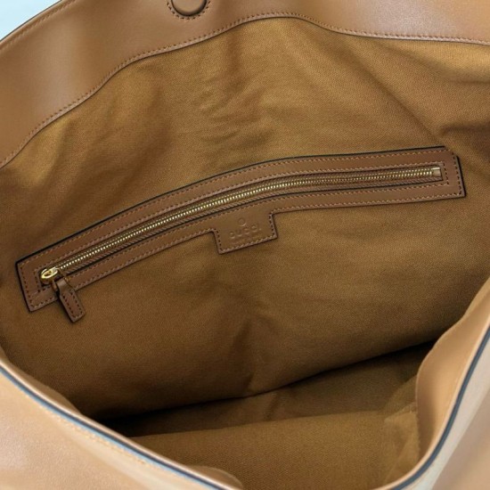 Replica Gucci 850546 850926 borsa tote grande Beatrix in morbida pelle liscia Marrone