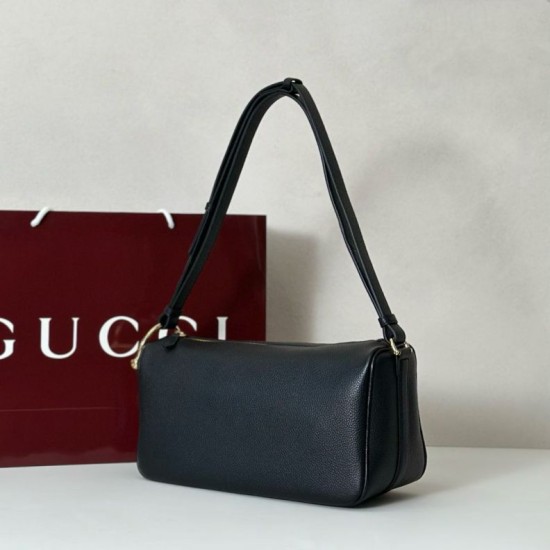 Replica Borsa a tracolla Gucci Half Horsebit Mini/media 860787 Pelle Granata Nero Imitazioni Replica Borsa a tracolla Gucci Half Horsebit Mini/media 860787 Pelle Granata Nero