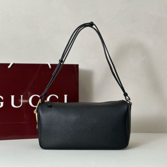 Replica Borsa a tracolla Gucci Half Horsebit Mini/media 860787 Pelle Granata Nero Imitazioni Replica Borsa a tracolla Gucci Half Horsebit Mini/media 860787 Pelle Granata Nero