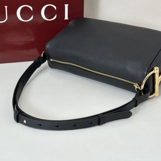 Replica Borsa a tracolla Gucci Half Horsebit Mini/media 860787 Pelle Granata Nero Imitazioni Replica Borsa a tracolla Gucci Half Horsebit Mini/media 860787 Pelle Granata Nero
