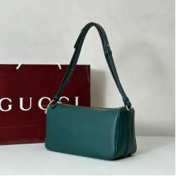 Borse a tracolla Gucci Half Horsebit Mini/media 860787 Pelle Granata Verde Borse a tracolla Gucci Half Horsebit Mini/media 860787 Pelle Granata Verde