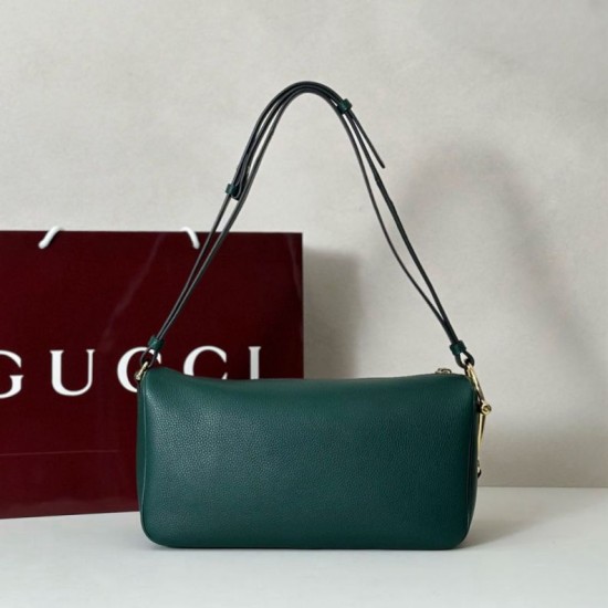 Replica Borse Alta Qualità a tracolla Gucci Half Horsebit Mini/media 860787 Pelle Granata Verde Imitazioni Replica Borse Alta Qualità a tracolla Gucci Half Horsebit Mini/media 860787 Pelle Granata Verde