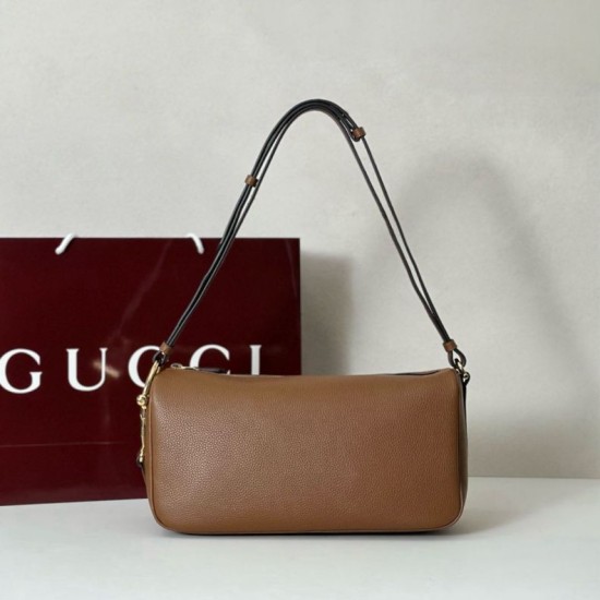 Replica Borse Imitazioni a tracolla Gucci Half Horsebit Mini/media 860787 Pelle Granata Marrone Imitazioni Replica Borse Imitazioni a tracolla Gucci Half Horsebit Mini/media 860787 Pelle Granata Marrone