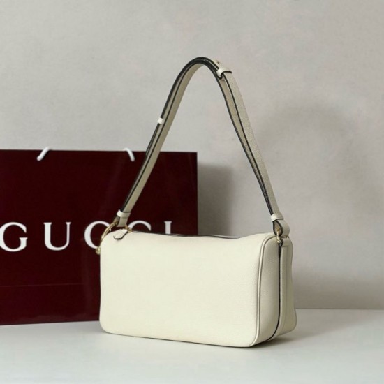 Replica Borsa a tracolla Gucci Half Horsebit Mini/media 860787 Pelle Granata Marrone