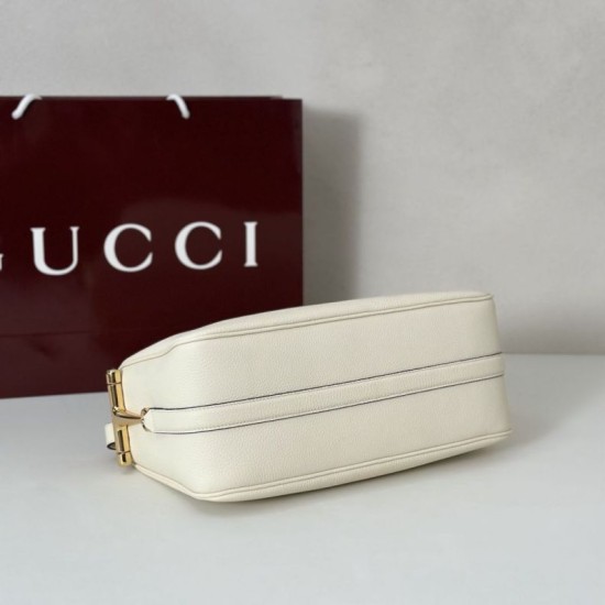 Replica Borsa a tracolla Gucci Half Horsebit Mini/media 860787 Pelle Granata Marrone