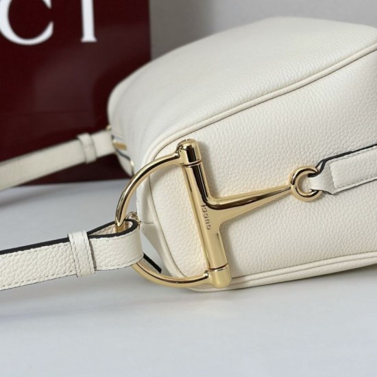 Replica Borsa a tracolla Gucci Half Horsebit Mini/media 860787 Pelle Granata Marrone