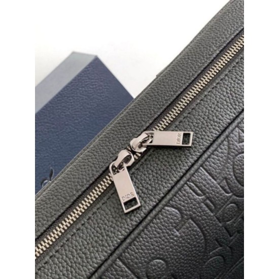 Riproduzione Fedele Imitazione Cartella Dior con cerniera Nero Gravity imitazioni