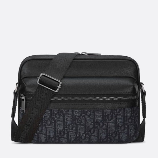 Replica Borsa a tracolla con cerniera Dior Rider 2.0 nera obliqua con nero Riproduzione Fedele Borsa a tracolla con cerniera Dior Rider 2.0 nera obliqua con nero imitazioni