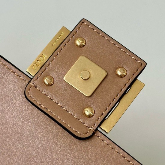 Replica Borse media Fendi Baguette in nappa beige FF Riproduzione Fedele Borse Replica media Fendi Baguette in nappa beige FF imitazioni