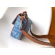 Replica Perfetta media Fendi Baguette in denim con ricamo FF imitazioni