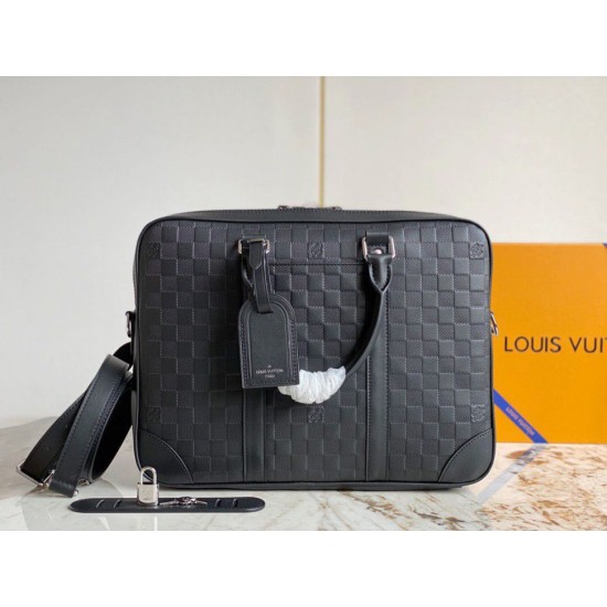 Replica Louis Vuitton Porte Documents Voyage PM Damier Infini N40444 Riproduzione Fedele Louis Vuitton Porte Documents Voyage PM Damier Infini N40444 imitazioni