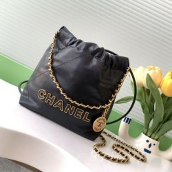 Replica Borsa Mini Chanel 22 Pelle di Vitello Lucida AS3980 Nera