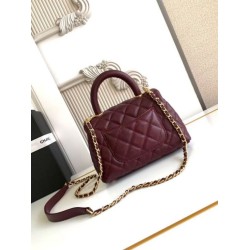 Borse Chanel con patta e manico superiore AS2215 Borgogna