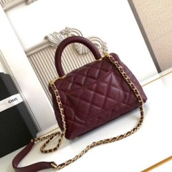 Replica Borse Chanel con patta e manico superiore AS2215 Borgogna Imitazioni Replica Borse Chanel con patta e manico superiore AS2215 Borgogna
