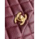 Replica Borse  Chanel con patta e manico superiore AS2215 Borgogna