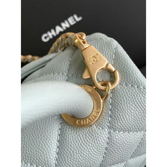 Replica Perfetta Chanel con patta e manico superiore AS2215 Azzurro