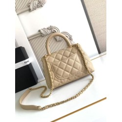 Borsa Chanel con patta e manico superiore AS2215 Albicocca