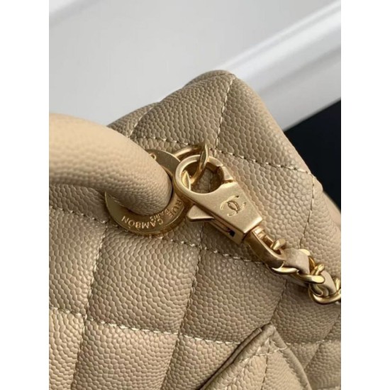 Replica Borsa Chanel con patta e manico superiore AS2215 Albicocca