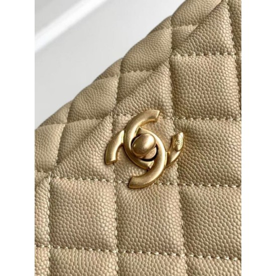 Replica Borsa Chanel con patta e manico superiore AS2215 Albicocca