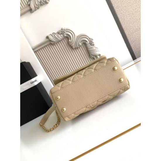 Replica Borsa Chanel con patta e manico superiore AS2215 Albicocca