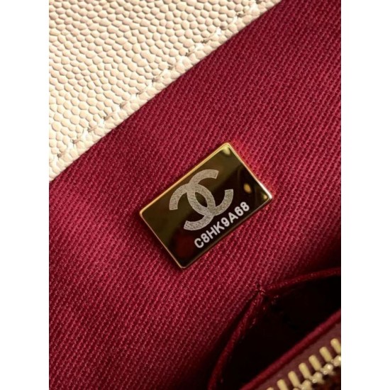 Replica Borsa Chanel con patta e manico superiore AS2215 Albicocca