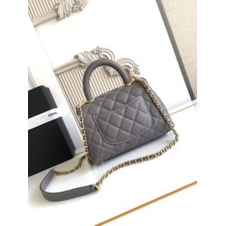 Chanel con patta e manico superiore AS2215 Grigio