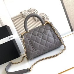 Replica Borsa Chanel con patta e manico superiore AS2215 Grigio Imitazioni Replica Borsa Chanel con patta e manico superiore AS2215 Grigio