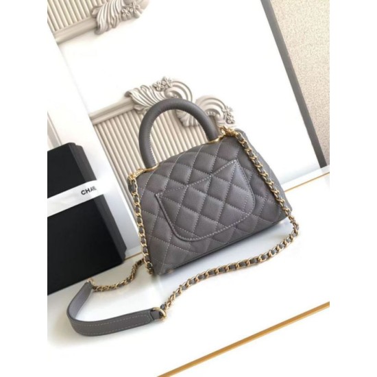 Replica Borsa Chanel con patta e manico superiore AS2215 Grigio