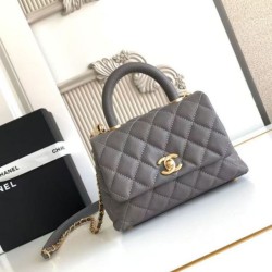 Replica Borsa Chanel con patta e manico superiore AS2215 Grigio