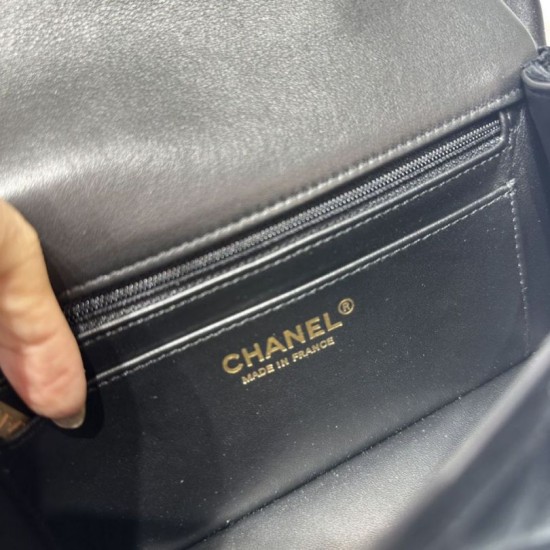 Replica Borse Imitazioni Chanel Mini con patta e manico AS5875 Nero Imitazioni Replica Borse Imitazioni Chanel Mini con patta e manico AS5875 Nero