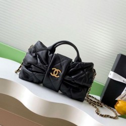 Replica Borse  Chanel Mini con fiocco AS5849 Pelle di agnello Nero