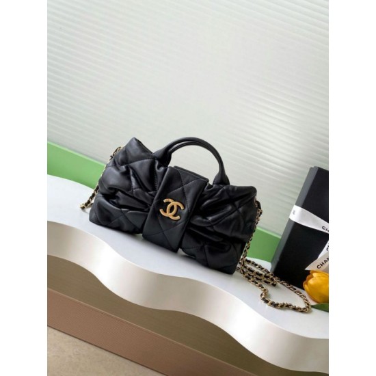 Replica Borse Chanel Mini con fiocco AS5849 Pelle di agnello Nero Imitazioni Replica Borse Chanel Mini con fiocco AS5849 Pelle di agnello Nero