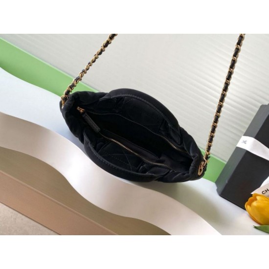 Replica Borsa Chanel Mini con fiocco in nylon effetto velluto AS5849 Nero Imitazioni Replica Borsa Chanel Mini con fiocco in nylon effetto velluto AS5849 Nero