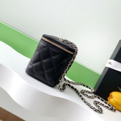 Replica Borsa Chanel Vanity con catena AP4530 Nero Imitazioni Replica Borsa Chanel Vanity con catena AP4530 Nero