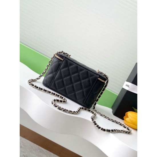 Replica Borsa Chanel Vanity con catena AP4530 Nero Imitazioni Replica Borsa Chanel Vanity con catena AP4530 Nero