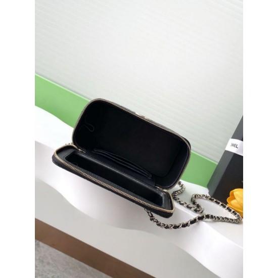 Replica Borsa Chanel Vanity con catena AP4530 Nero Imitazioni Replica Borsa Chanel Vanity con catena AP4530 Nero