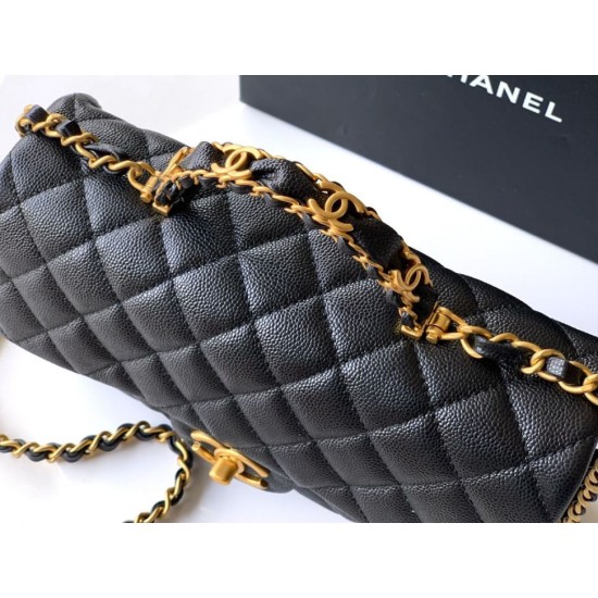 Replica Borsa Chanel Piccola con patta e manico superiore AS5702 Nero Imitazioni Replica Borsa Chanel Piccola con patta e manico superiore AS5702 Nero