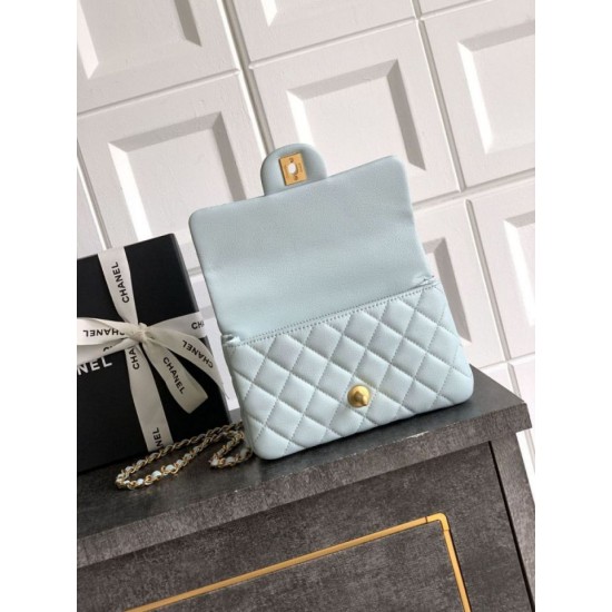 Replica Borse Chanel piccola con patta e manico superiore AS5702 Azzurro Imitazioni Replica Borse Chanel piccola con patta e manico superiore AS5702 Azzurro