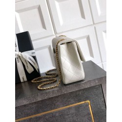 Borse Chanel piccola con patta classica CF in pelle di agnello lucida bianca Borse Chanel piccola con patta classica CF in pelle di agnello lucida bianca