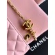 Replica Borse Chanel piccola con patta classica CF in pelle di agnello lucida rosa Imitazioni Replica Borse Chanel piccola con patta classica CF in pelle di agnello lucida rosa