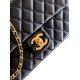 Replica Borse Imitazioni Chanel piccola con patta classica CF in pelle di agnello lucida nera Imitazioni Replica Borse Imitazioni Chanel piccola con patta classica CF in pelle di agnello lucida nera