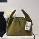 Replica Chanel AS5293, borsa a secchiello con coulisse piccola Hobo Vintage Verde pelle di daino