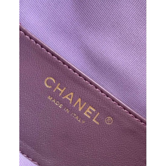 Replica Chanel AS5293 Borsa a secchiello piccola Hobo Vintage con coulisse in pelle scamosciata viola Imitazioni Replica Chanel AS5293 Borsa a secchiello piccola Hobo Vintage con coulisse in pelle scamosciata viola