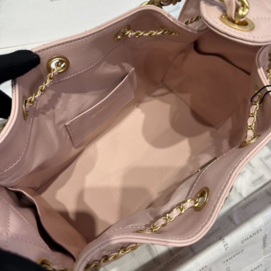 Replica Chanel AS5293 Borse Imitazioni a secchiello piccola Hobo Vintage con coulisse in pelle di vitello granata rosa Imitazioni Replica Chanel AS5293 Borse Imitazioni a secchiello piccola Hobo Vintage con coulisse in pelle di vitello granata rosa