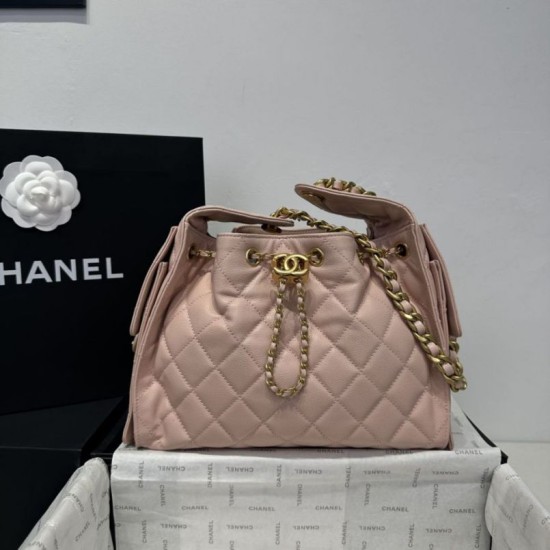 Replica Chanel AS5293 Borse Imitazioni a secchiello piccola Hobo Vintage con coulisse in pelle di vitello granata rosa Imitazioni Replica Chanel AS5293 Borse Imitazioni a secchiello piccola Hobo Vintage con coulisse in pelle di vitello granata rosa