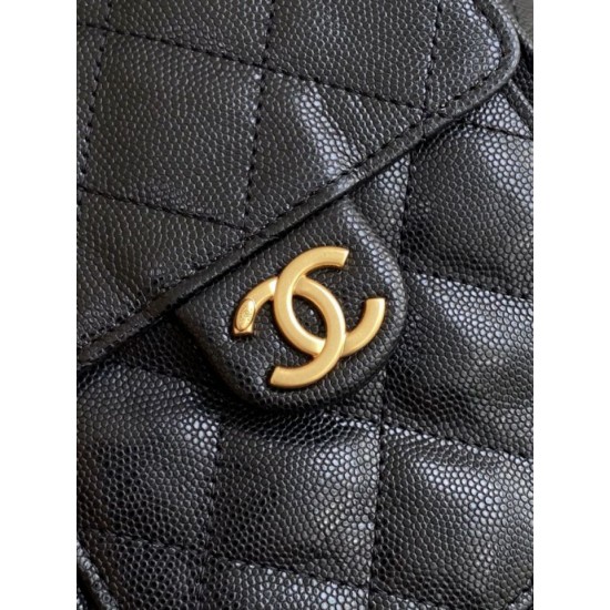 Replica Chanel AS5293 Borse  a secchiello piccola Hobo Vintage con coulisse in pelle di vitello granata nera
