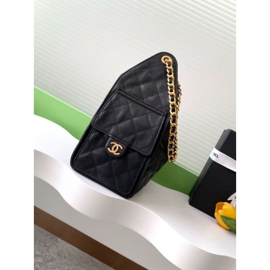 Replica Chanel AS5293 Borse  a secchiello piccola Hobo Vintage con coulisse in pelle di vitello granata nera